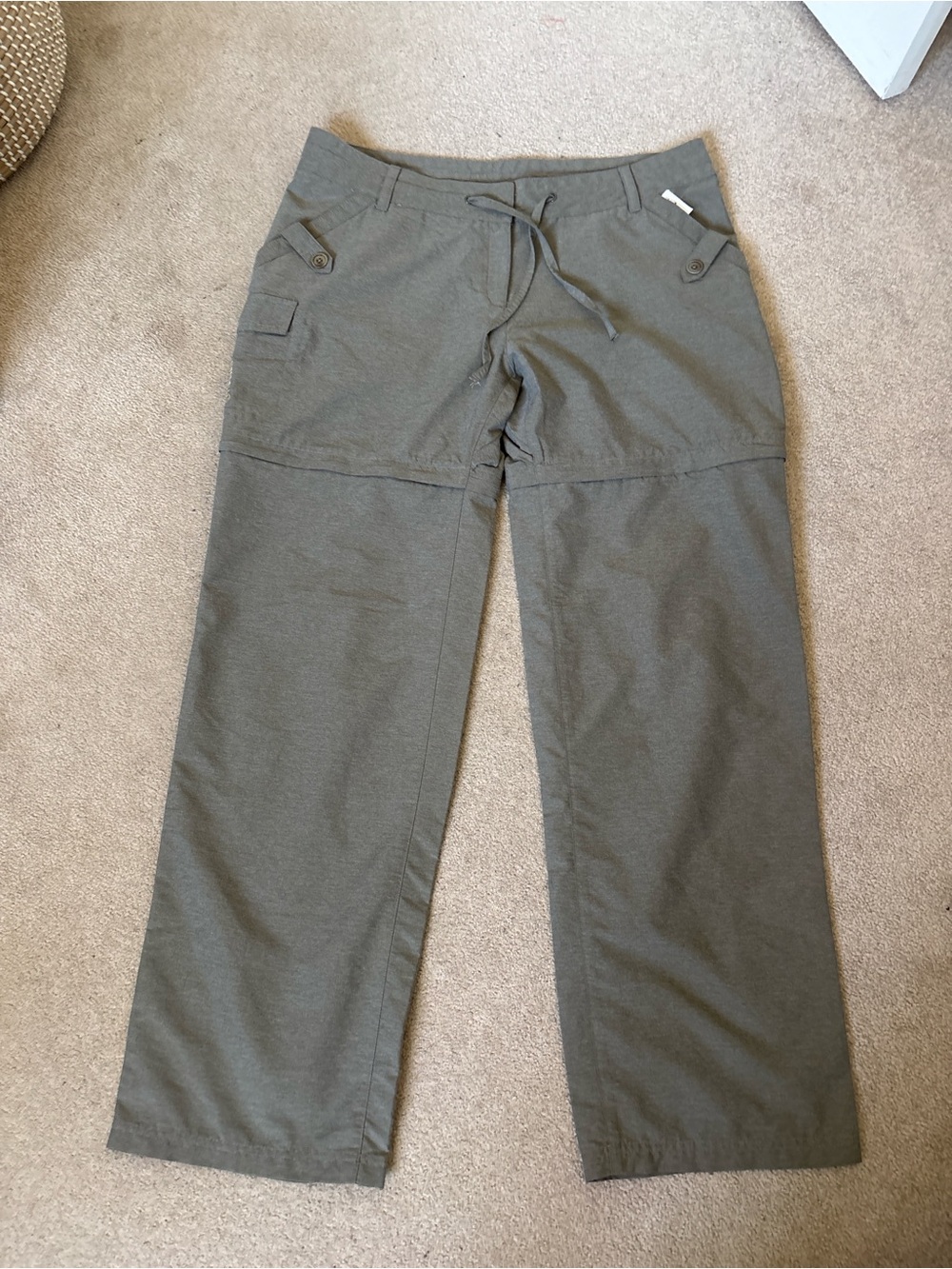 Merrell Opti-Wick UPF 50+ Wide Leg Hiking Pants Grey Size 14 Zip Off Camping